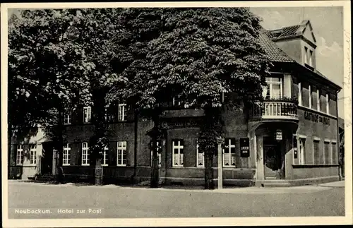 Ak Neubeckum Beckum im Kreis Warendorf, Blick auf das Hotel zu Post, Inh. B. Hüttemann