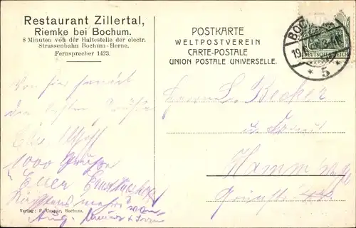 Ak Riemke Bochum im Ruhrgebiet, Restaurant Zillertal, Teichpartie, Ruderboote