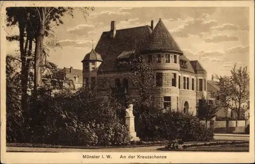 Ak Münster in Westfalen, An der Kreuzschanze, Denkmal