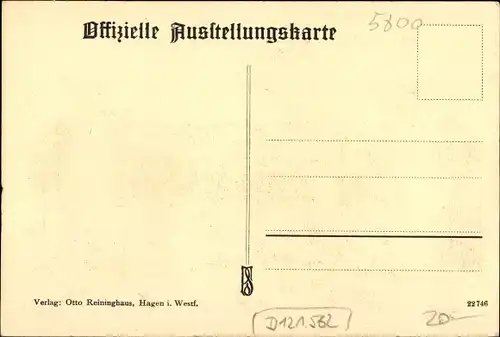 Künstler Ak Hagen in Westfalen Ruhrgebiet, Jubiläums Gewerbeausstellung 1914, Ausstellungshalle