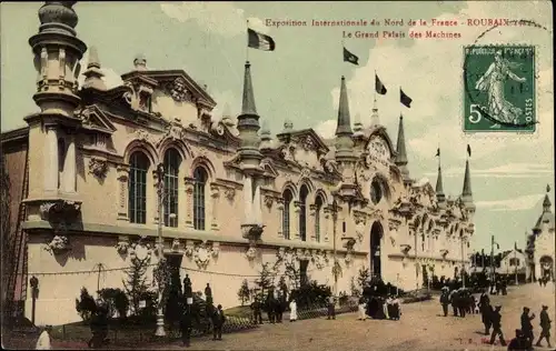 Ak Roubaix Nord, Exposition Internationale du Nord de la France 1911, Grand Palais et des Machines