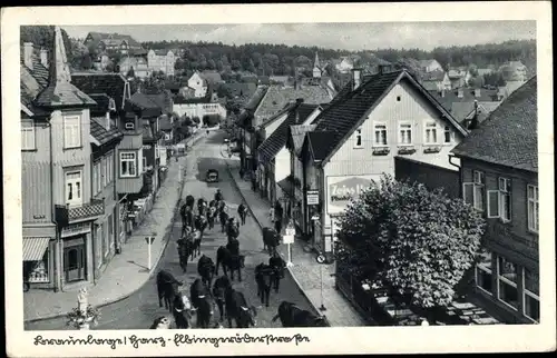 Ak Braunlage im Oberharz, Viehtrieb auf der Elbigeröder Straße