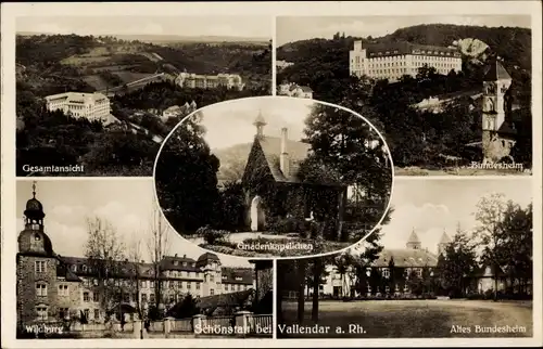 Ak Vallendar Rhein, Wildburg, Bundesheim, Kapelle, Ort