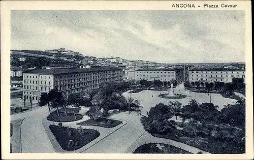 Ak Ancona Marche, Piazza Cavour, Platz, Denkmal