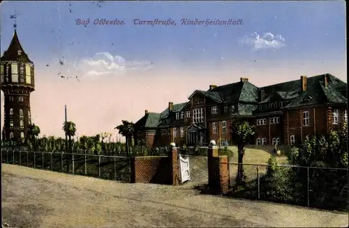 Ak Bad Oldesloe in Schleswig Holstein, Turmstraße und Kinderheilanstalt