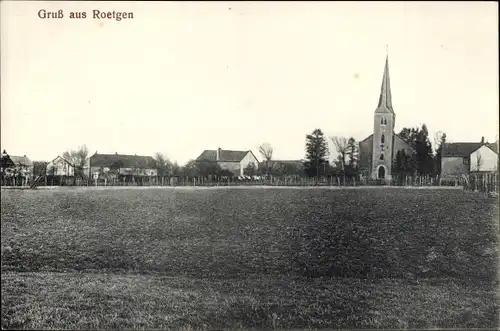 Ak Roetgen in Nordrhein Westfalen, Blick zum Ort mit Kirche