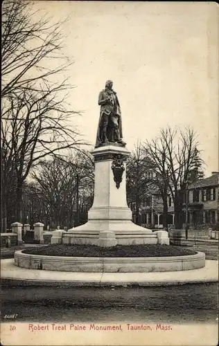 Ak Taunton Massachusetts USA, Robert Treat Paine Monument