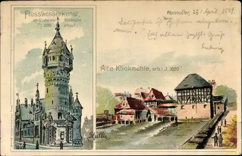 Künstler Litho Müller, Hannover in Niedersachsen, Flusswasserkunst, Alte Klickmühle