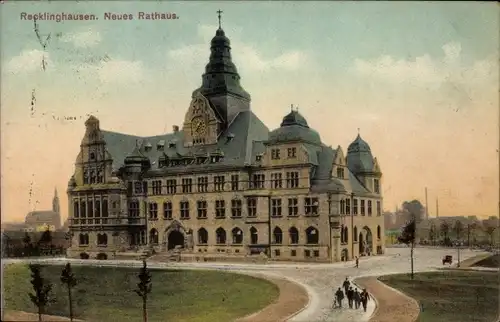 Ak Recklinghausen im Ruhrgebiet, Blick auf das Neue Rathaus