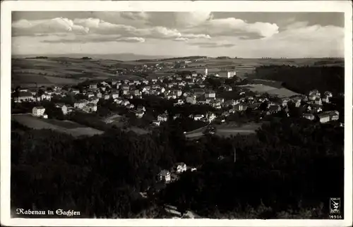Ak Rabenau im Erzgebirge, Fliegeraufnahme vom Ort mit Umgebung, Klinke 14906
