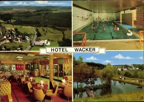 Ak Wenden im Sauerland, Ansichten des Hotel Wacker, Inh. J. Wacker