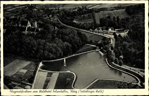 Ak Bad Iburg in Niedersachsen, Fliegeraufnahme vom Waldhotel Felsenkeller