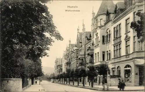 Ak Hameln in Niedersachsen, Wohnhäuser in der Wettorstraße, Geschäft