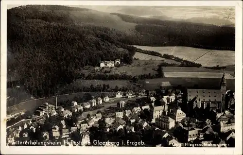 Ak Neustädtel Schneeberg im Erzgebirge, Fliegeraufnahme vom Müttererholungsheim Gleesberg