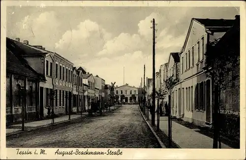 Ak Tessin in Mecklenburg, August Brackmann Straße, Wohnhäuser