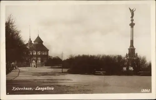 Ak København Kopenhagen Dänemark, Langelinie Promenade, Denkmal