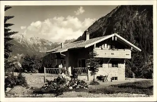Ak Bad Oberdorf Bad Hindelang im Oberallgäu, Blick auf das Bergwirtshaus zum Horn