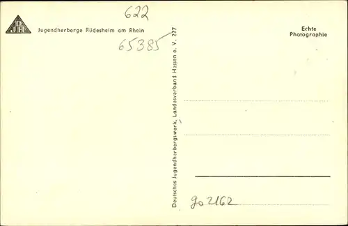 Ak Rüdesheim am Rhein in Hessen, Blick auf die Jugendherberge