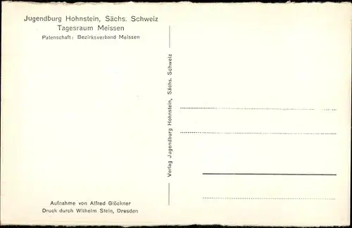 Ak Hohnstein in der Sächsischen Schweiz, Blick in die Jugendburg, Tagesraum