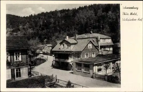 Ak Schwarzburg im Schwarzatal Thüringen, Blick auf das Haus Sächsischer Hof