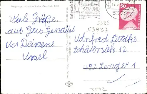 Ak Gemünd Schleiden in der Eifel, Siegburger Schullandheim