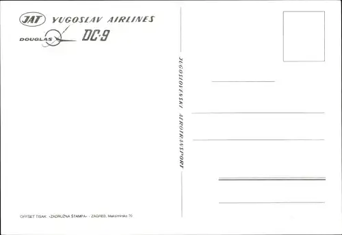 Ak Passagierflugzeug JAT, Jugoslovenski Aerotransport, Jugoslav Airlines, Douglas DC 9, YU-AHN