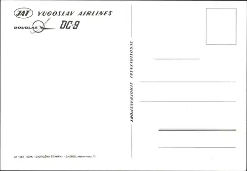 Ak Passagierflugzeug der JAT, Jugoslovenski Aerotransport, Douglas DC 9, YU-AHN