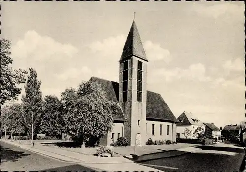 Ak Borghorst Steinfurt in Nordrhein Westfalen, Blick auf die evangelische Kirche