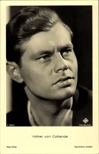 Ak Schauspieler Volker von Collande, Portrait, Ross Verlag A 3250 1, Ufa Film