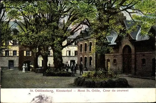 Ak Obernai Oberehnheim Elsass Bas Rhin, St. Odilienberg, Klosterhof, Mont St. Odile, couvent