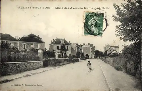 Ak Aulnay sous Bois Seine Saint Denis, Angle des Avenues Maillard et Hallet, Wohnhäuser