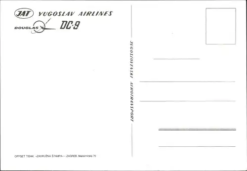 Ak Passagierflugzeug der JAT, Jugoslovenski Aerotransport, Douglas DC 9, YU-AHN