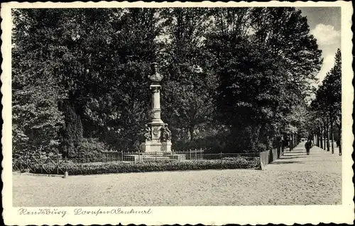 Ak Rendsburg in Schleswig Holstein, Partie am Lornsen Denkmal