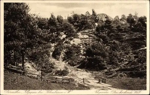 Ak Ibbenbüren im Tecklenburger Land, Dörenther Klippen, Felspartie Das hockende Weib