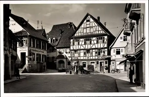 Ak Gernsbach in Württemberg, Hofstätte, Gasthaus zur Traube, Milchkannen, Fahrrad