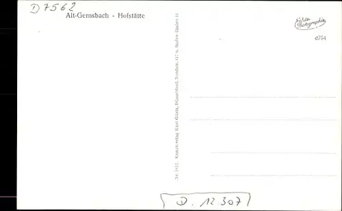 Ak Gernsbach in Württemberg, Hofstätte, Gasthaus zur Traube, Milchkannen, Fahrrad