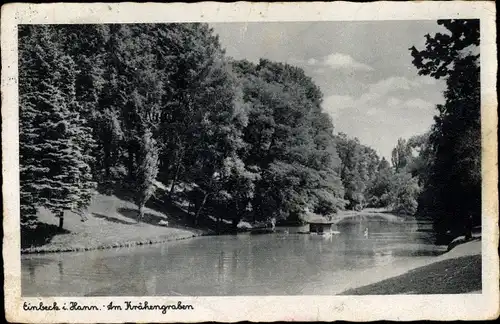 Ak Einbeck in Niedersachsen, Partie am Krähengraben, Flusspartie