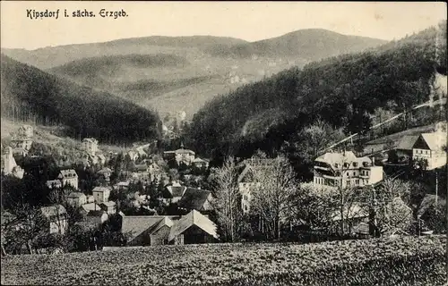 Ak Kipsdorf Altenberg im Erzgebirge, Blick auf den Ort mit Umgebung