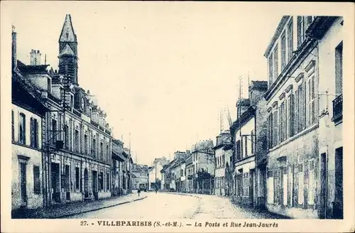 Ak Villeparisis Seine et Marne, La Poste et Rue Jean Jaures
