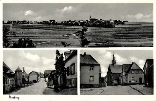 Ak Presberg Rüdesheim am Rhein in Hessen, Panorama, Straßenpartie, Kirche