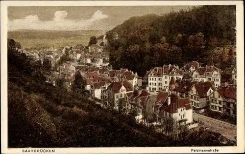 Ak Saarbrücken im Saarland, Blick auf den Ort mit Umgebung, Feldmannstraße