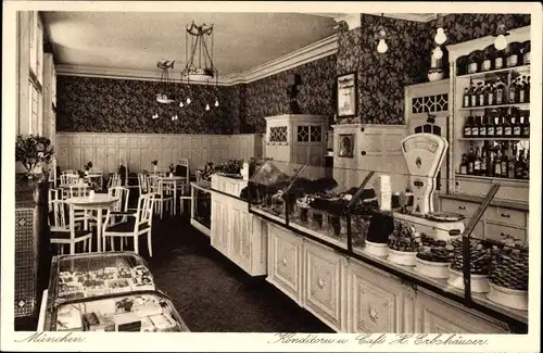Ak München Bayern, Konditorei und Café H. Erbshäuser, Fürstenstraße 4