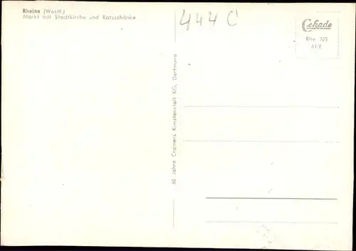 Ak Rheine in Nordrhein Westfalen, Markt mit Stadtkirche und Ratsschänke