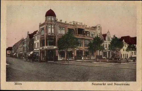 Ak Moers am Niederrhein, Neumarkt und Neustraße, Geschäftshaus Korthauer, Schaufenster