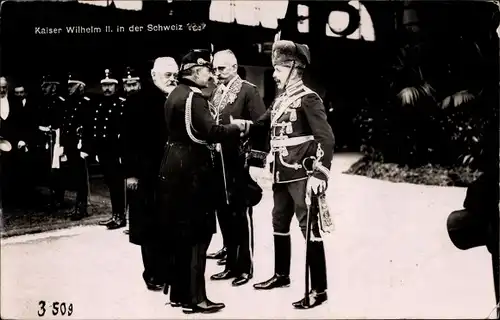 Ak Kaiser Wilhelm II., Staatsbesuch in der Schweiz, Präsident Ludwig Forrer