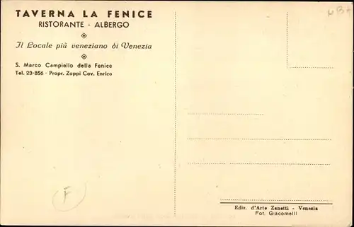 Ak Venezia Venedig Veneto, Taverna la Fenice, S. Marco Campiello