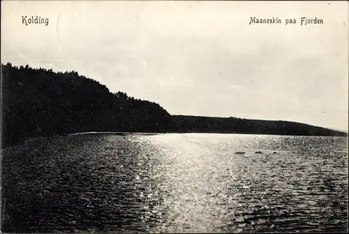 Ak Kolding Dänemark, Blick auf Maaneskin paa Fjorden, Meer