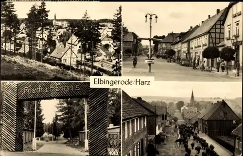 Ak Elbingerode Oberharz am Brocken, Straßenpartie, Viehtrieb durch den Ort, Eingang Friedrich Engels