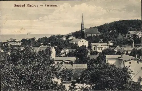 Ak Międzyzdroje Misdroy Pommern, Teilansicht von der Stadt über den Häuserdächern