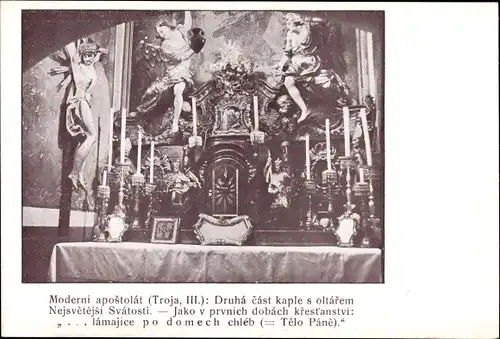 Ak Tschechoslowakei, Moderni apostolat, Inneres der Kirche, Altar 